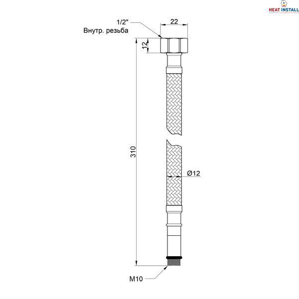 Гнучка підводка для води Thermo Alliance Standart М10 30 см (пара) SD396W30 SD00010871 фото