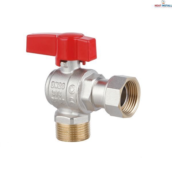 Кран кульовий Thermo Alliance Standart 3/4"ВЗ кутовий, PN40, з накидною гайкою TAS224W20 SD00054688 фото