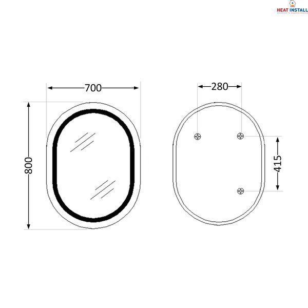 Дзеркало Qtap Gemini 800х700 з LED-підсвічуванням Touch, з антизапотіванням, з димером, рег. темп. кольору (3000-6500K) Reverse QT2578R8071W SD00052318 фото
