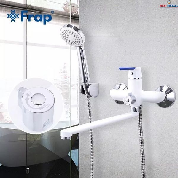 Змішувач для ванни Frap F2234, білий/хром 1033654 фото