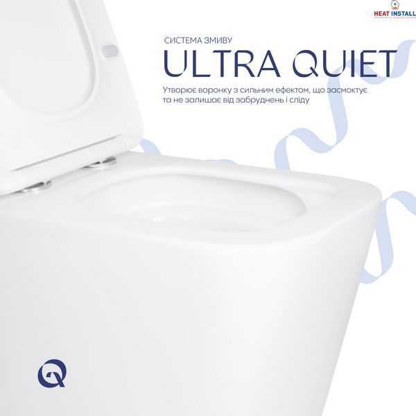 Унітаз підвісний Qtap Tern Ultra Quiet безобідковий з сидінням Soft-close WHITE QT17332303AW SD00052570 фото