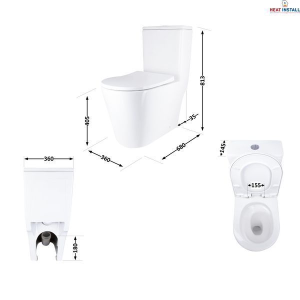 Унітаз-моноблок підлоговий Qtap Swan Ultra Quiet безобідковий з сидінням Soft-close WHITE QT16226080AW SD00052582 фото