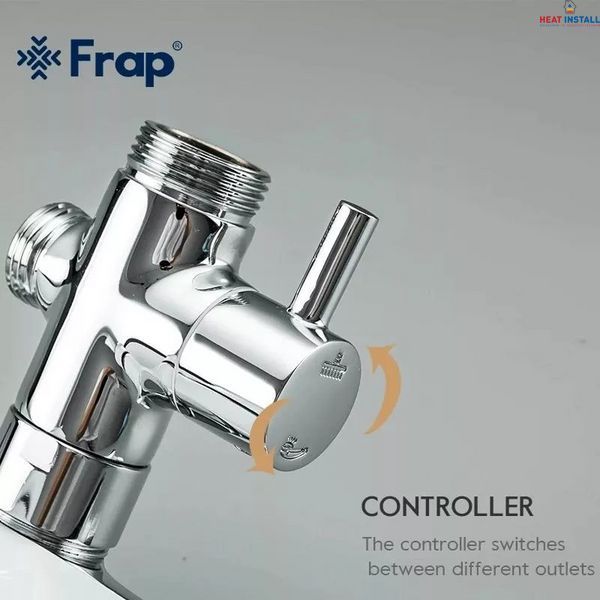 Душева система Frap F2449-20, перемикач на лійку, 3 режими, білий/хром 1040779 фото