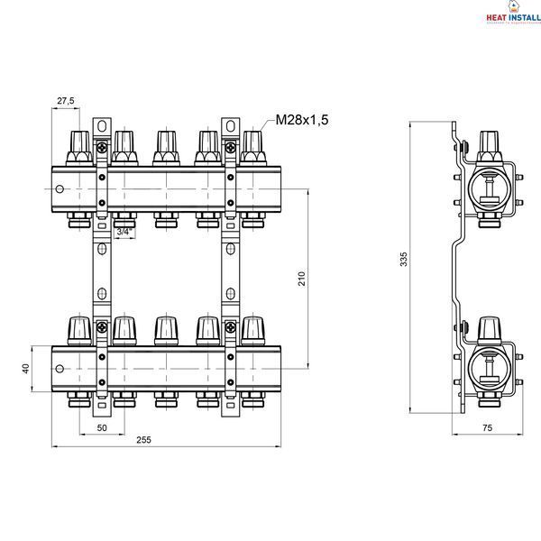 Колектор Icma 1" 5 виходів, без витратоміра №K005 SD00005226 фото