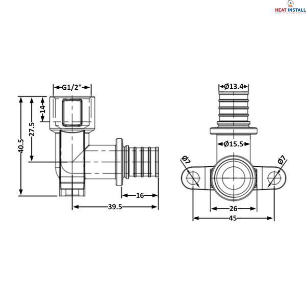Кут натяжний Icma №1040 d16х2,2-1/2"В настінний 851040ADBO05 SD00053910 фото