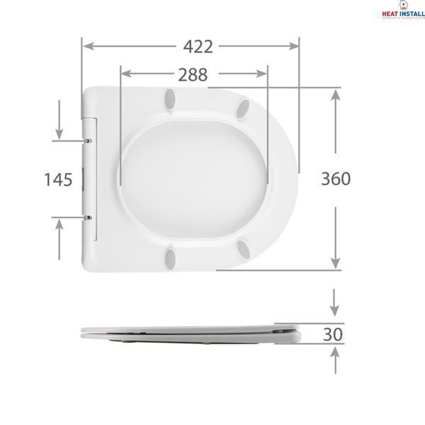 Сидіння для унітазу Qtap (Taurus 490) 422x360x30 мм, White, з мікроліфтом, Slim Duroplast, Quick Release QTSC179W49383 SD00055507 фото
