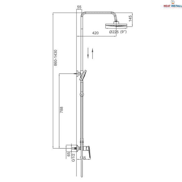 Душева система Frap F2449-20, перемикач на лійку, 3 режими, білий/хром 1040779 фото