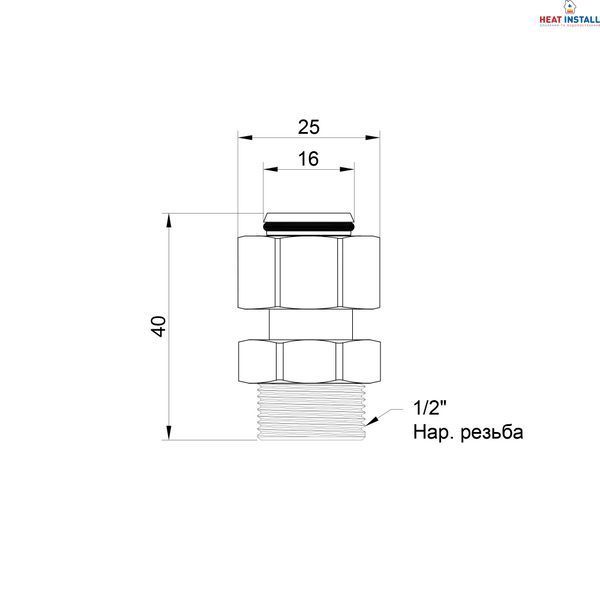 Перехідник обтискний Thermo Alliance Standart 16х1/2" ЗР SD154W1615 SD00002624 фото