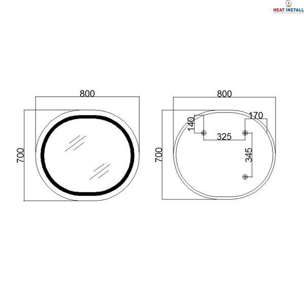 Дзеркало Qtap Gemini 800х700 з LED-підсвічуванням Touch, з антизапотіванням, з димером, рег. темп. кольору (3000-6500K) Reverse QT2578R8070 SD00052317 фото