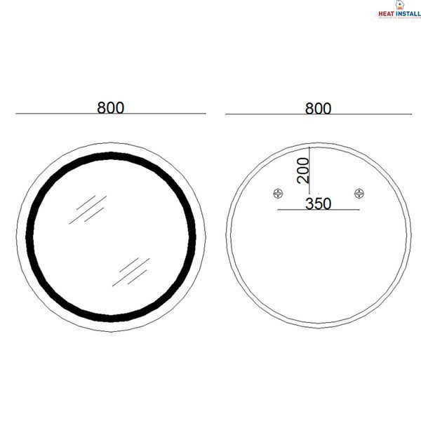 Дзеркало Lidz Aria R800 з LED-підсвічуванням Touch, з антизапотіванням, з димером, рег. яскравості LD78LR800 SD00052338 фото