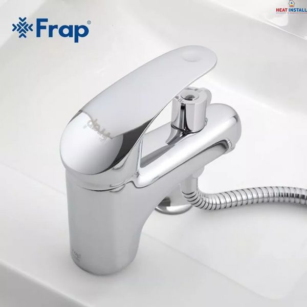 Змішувач для умивальника Frap F1221 з душовою лійкою, хром 1034242 фото