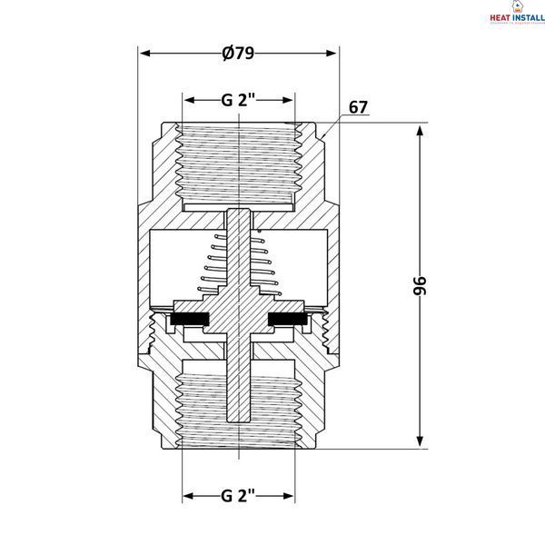 Зворотний клапан із латунним штоком Thermo Alliance Forte 2"ВВ нікель TAF240W50 SD00053356 фото
