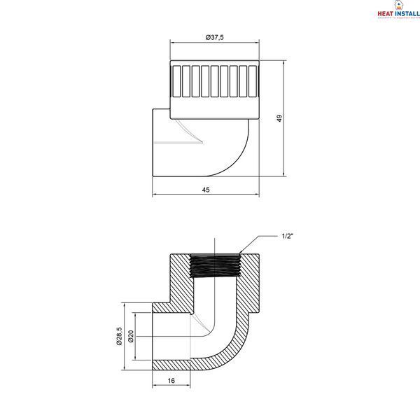 Кутик PPR Thermo Alliance 20х1/2" ВР SD00029416 фото