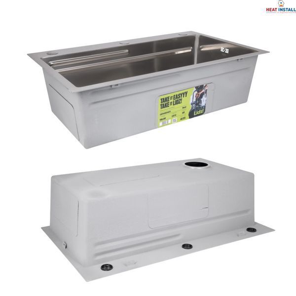 Акційний набір Lidz: мийка H7545 інтегрована Decor Honeycomb 3,0/1,0 мм LDH7545DEC48372 + Змішувач Aria для кухні з гнучким виливом (k35) Grey SD00057367 фото