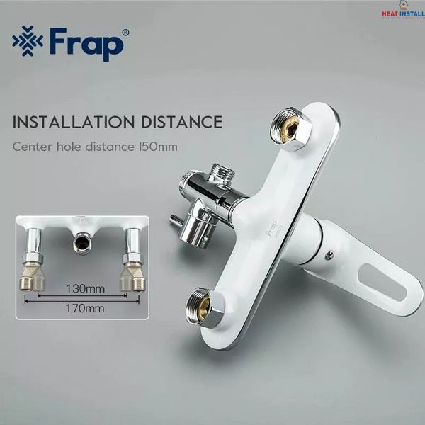 Душева система Frap F2449-20, перемикач на лійку, 3 режими, білий/хром 1040779 фото
