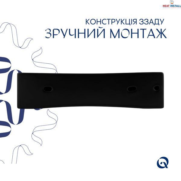 Комплект Qtap Nando LT: Раковина підвісна прамокутна 500х420х130 мм Matt Black + Донний клапан PU03O SD00053446 фото