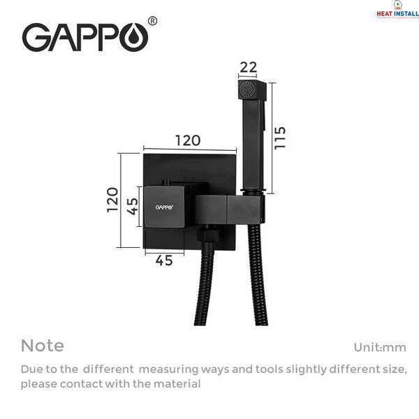 Гігієнічний душ GAPPO G7207-60 із термостатом, чорний 1042577 фото