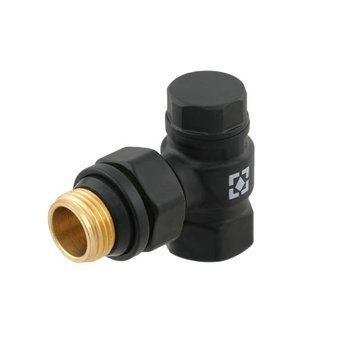 Клапан радіаторний кутовий Raftec BLACK 1/2"х1/2" (відсічний) DNRK11-B 98639 фото