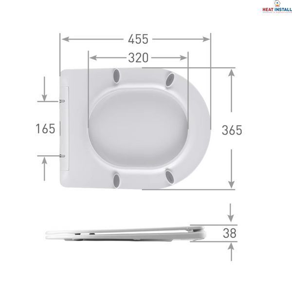 Сидіння для унітазу Qtap (Taurus 520) 455x365x38 мм, White, з мікроліфтом, Slim Duroplast, Quick Release QTSC179W49384 SD00055508 фото