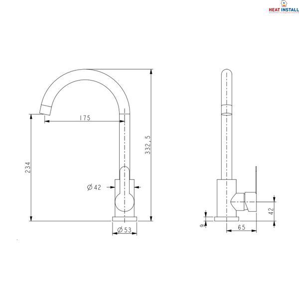 Змішувач для кухні U-образний Brinex Pure 015F U-образний Nickel BRIPUR015FNKL SD00053179 фото