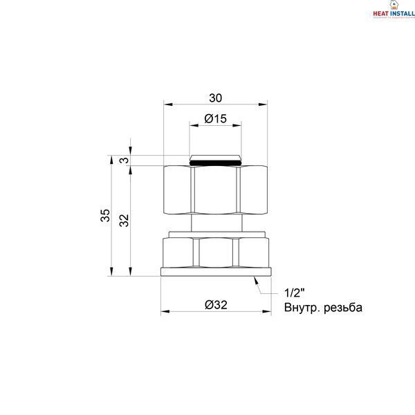 Перехідник обтискний Thermo Alliance Standart 20х1/2" ВР SD153W2015 SD00002627 фото