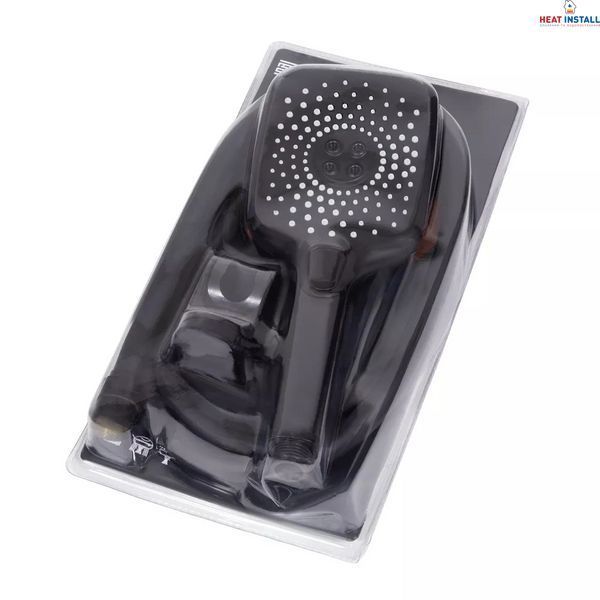 Душовий набір WEZER WKY-537 Black (лійка 3-режими, шланг, кріплення лійки) 1046437 фото