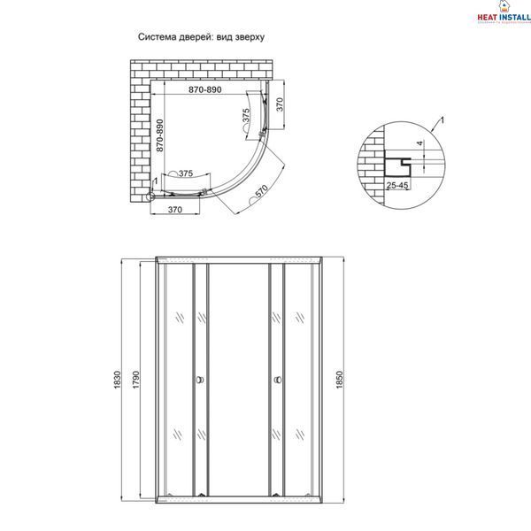 Душова кабіна Lidz Latwa SC90x90.SAT.LOW.FR, скло Frost 4 мм без піддона SD00047616 фото