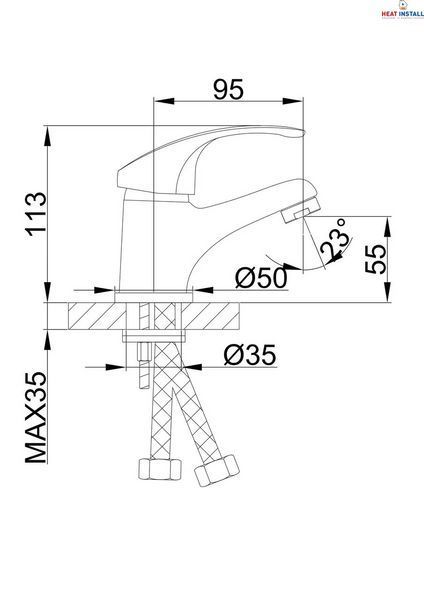 Змішувач для умивальника Frap F1036, хром 1033900 фото
