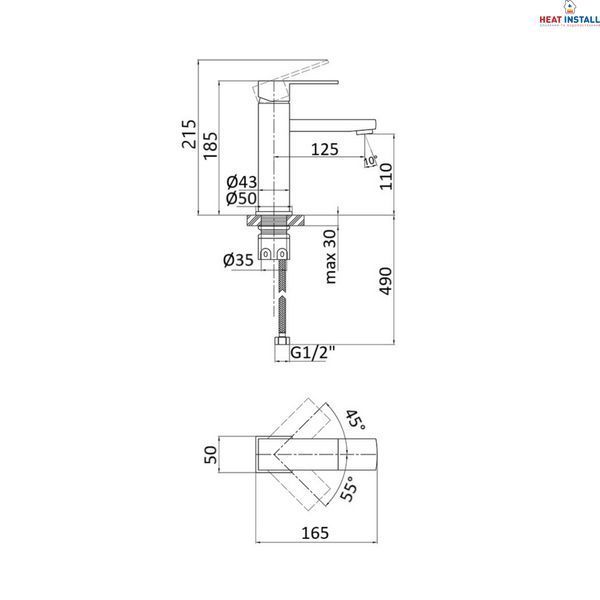 Змішувач для раковини Lidz Kubis 001F (k35) LDKUB001FNKS28534 Nickel SD00034631 фото
