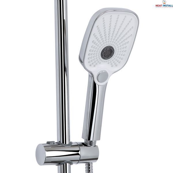 Душова система універсальна Qtap Gemini на три споживача (з виливом) QTGEM111CRW45687 Chrome/White SD00051811 фото