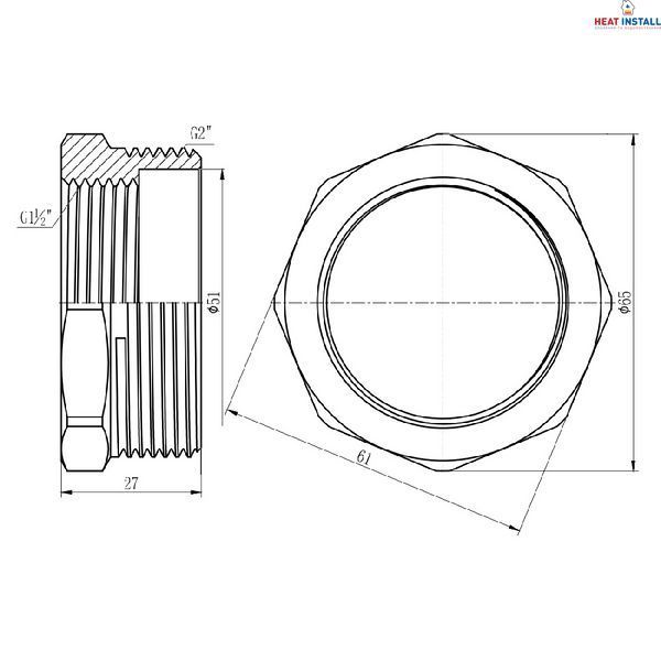 Футорка Thermo Alliance Forte 2"х1" 1/2 ЗВ SF3745040 SD00002737 фото