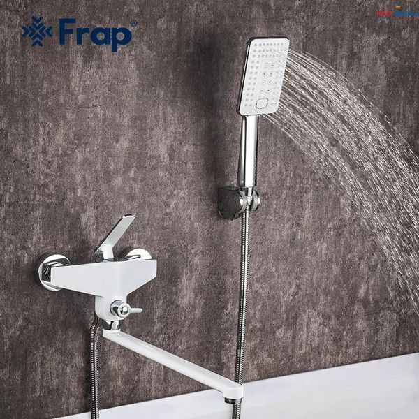 Змішувач для ванни Frap F2258, білий/хром 1037339 фото
