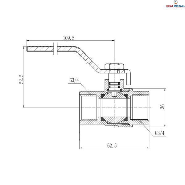 Кран кульовий Thermo Alliance Forte 3/4" ВР для газа (ручка) SF600G20 SD00010572 фото