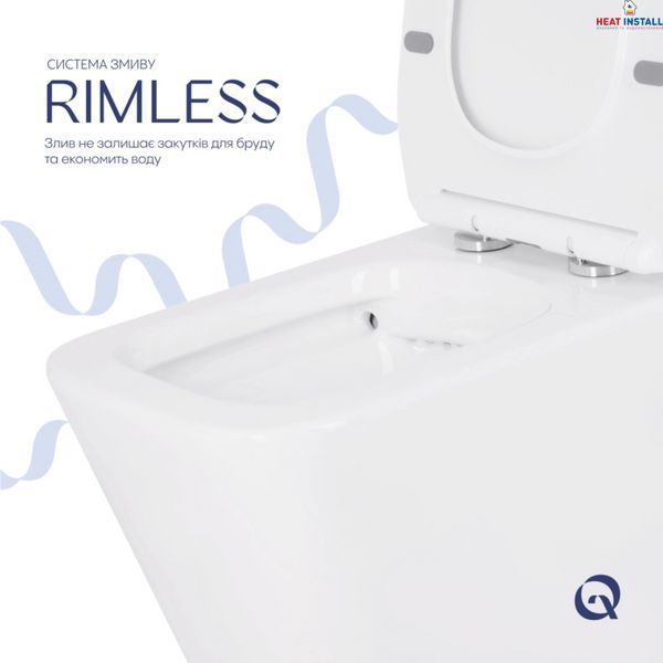 Унітаз-компакт Qtap Crow Eco безобідковий з сідінням Soft-close QTCRO27W48750 SD00054874 фото