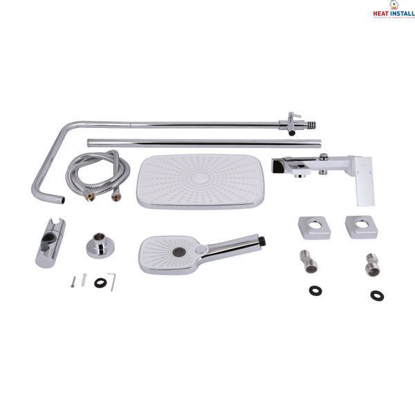Душова система універсальна Qtap Gemini на три споживача (з виливом) QTGEM111CRW45687 Chrome/White SD00051811 фото