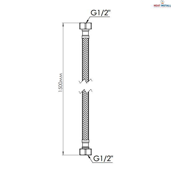 Шланг для води Thermo Alliance Standart 150 см NYLON 1/2"x1/2" ВВ TAS387W150 SD00052983 фото
