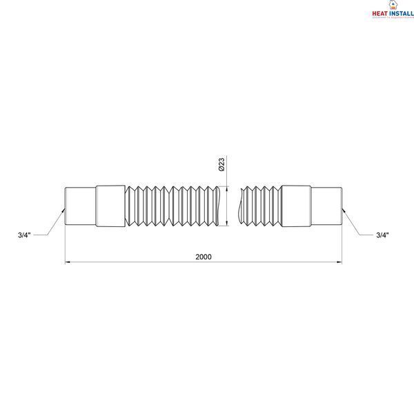 Шланг злив Thermo Alliance Standart для пральної машини 200 см SD096W200 SD00008511 фото