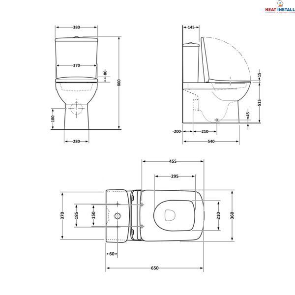 Унітаз-компакт Qtap Crow Eco безобідковий з сідінням Soft-close QTCRO27W48750 SD00054874 фото