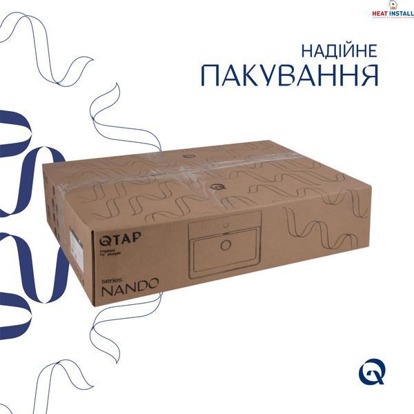 Комплект Qtap Nando LT: Раковина підвісна прамокутна 610х420х140 мм White + Донний клапан PU02O SD00053450 фото
