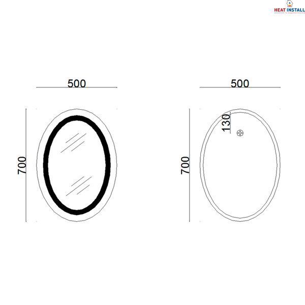 Дзеркало Lidz Vida 700х500 з LED-підсвічуванням Touch, з антизапотіванням, з димером, рег. яскравості LD78LF5070 SD00052340 фото