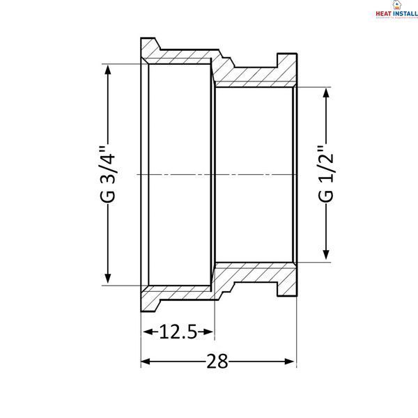 Муфта Thermo Alliance Standart 1/2"х3/4" ВР SD4051520 SD00047808 фото