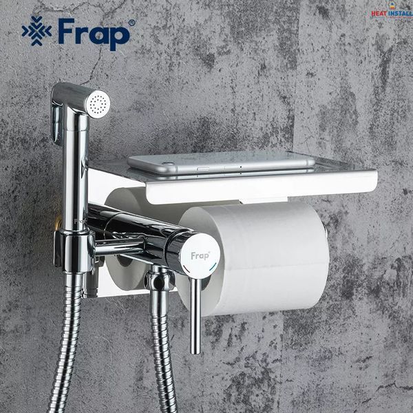 Гігієнічний душ Frap F7516 з паперотримачем та поличкою, хром 1036524 фото