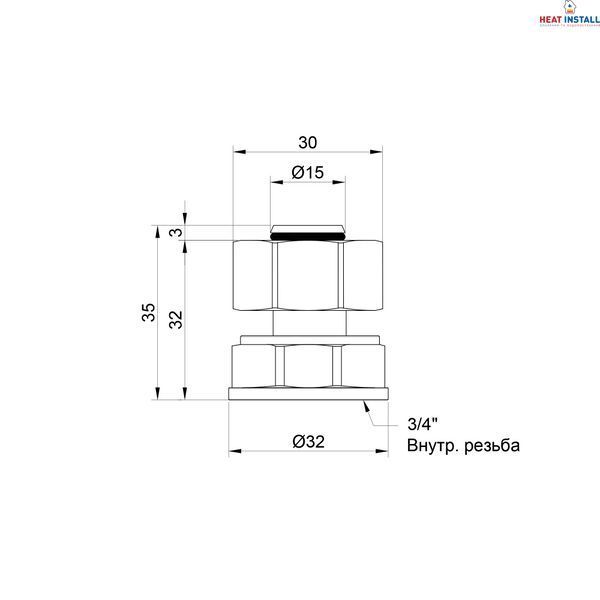 Перехідник обтискний Thermo Alliance Standart 20х3/4" ВР SD153W2020 SD00002629 фото
