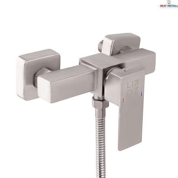 Змішувач для душу Lidz Kubis 010 (з душовим гарнітуром) (k35) LDKUB010NKS28535 Nickel SD00034632 фото