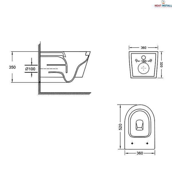 Унітаз підвісний Qtap Swan безобідковий з сідінням Soft-close QT16335180W SD00053469 фото