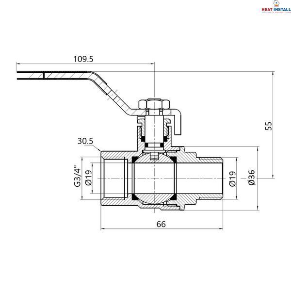 Кран кульовий Thermo Alliance Forte 3/4" ВЗ для води (ручка) SF605W20 SD00010573 фото