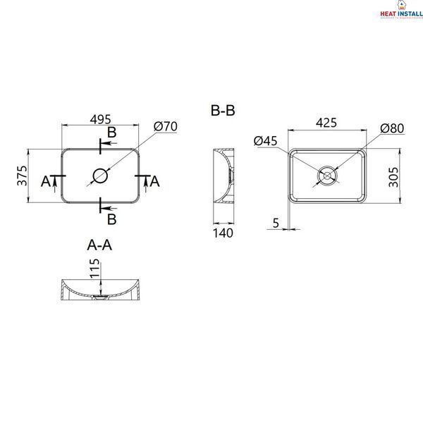 Раковина-чаша Qtap Cardinal 500х380х140 мм White QT04116302W SD00053606 фото