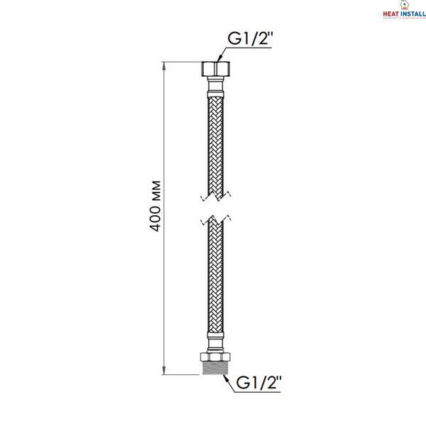 Шланг для води Thermo Alliance Standart 40 см NYLON 1/2"x1/2" ВЗ TAS388W40 SD00052987 фото