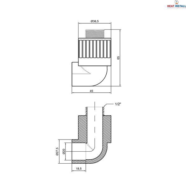 Кутик PPR Thermo Alliance 20х1/2" ЗР SD00029420 фото