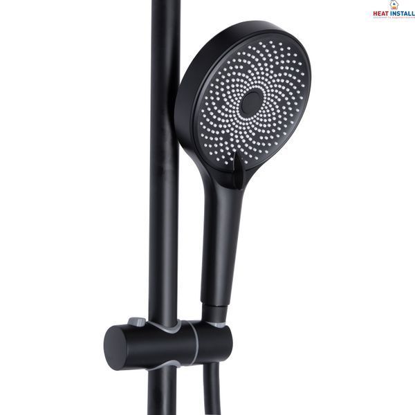 Душова система універсальна Qtap Slavonice на три споживача (з виливом) QTSLA111BLM45906 Black Matt SD00052030 фото